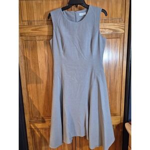 Calvin Klein Sheath Dress Gray Sleeveless Zipper Professional Women's Size M/L